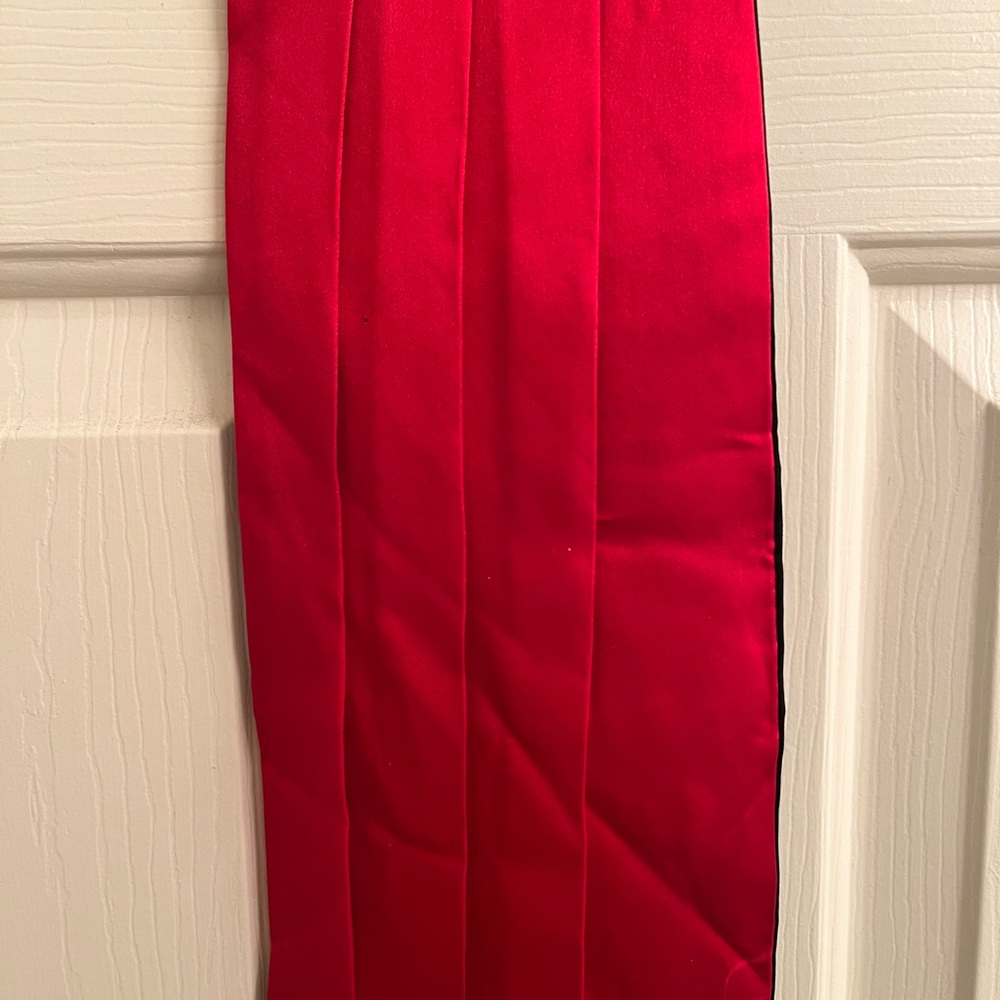 Christian Dior red satin cumber-bun